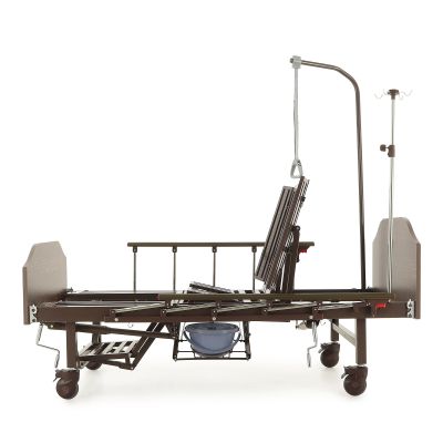 Кровать механическая Med-Mos YG-5 (ММ-5624Н-02) ЛДСП с боковым переворачиванием, туалетным устройством и судном с крышкой, функцией «кардиокресло»