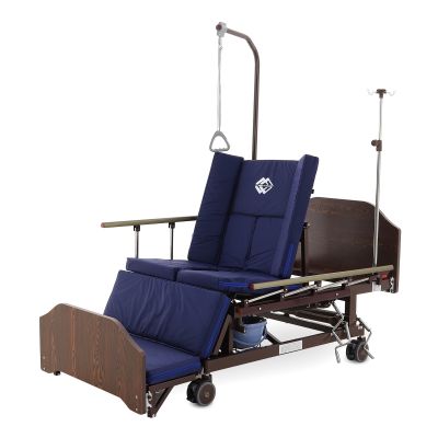Кровать механическая Med-Mos Е-45А (ММ-5624Н-02) с боковым переворачиванием, туалетным устройством и функцией «кардиокресло»