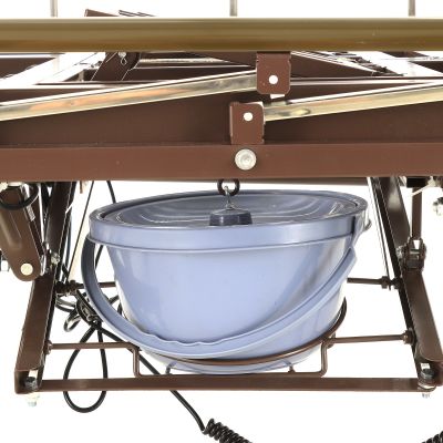 Кровать электрическая Med-Mos YG-3 (МЕ-5528Н-02) ЛДСП Венге с боковым переворачиванием, туалетным устройством и судном с крышкой, функцией «кардиокресло»