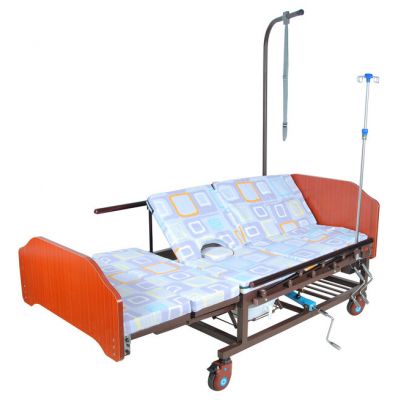 Кровать механическая Med-Mos Е-45А (ММ-5424Н-01) с боковым переворачиванием, туалетным устройством и функцией «кардиокресло»