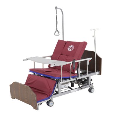 Кровать электрическая Med-Mos DB-11А (МЕ-5228Н-01) ЛДСП Венге с боковым переворачиванием, туалетным устройством и функцией «кардиокресло»