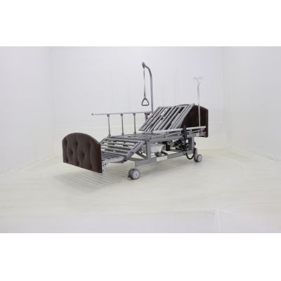 Кровать электрическая Med-Mos DB-11А (МЕ-5228Н-00) темный премиум с боковым переворачиванием, туалетным устройством и функцией «кардиокресло»