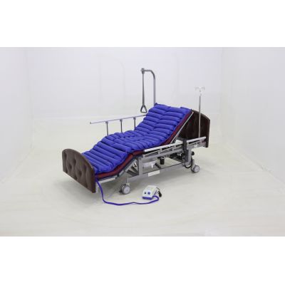 Кровать электрическая Med-Mos DB-11А (МЕ-5228Н-00) темный премиум с боковым переворачиванием, туалетным устройством и функцией «кардиокресло»