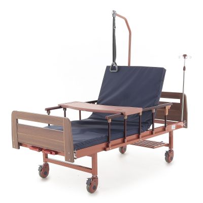 Кровать механическая Med-Mos Е-8 (MM-2024Н-00) (2 функции) ЛДСП с полкой и обеденным столиком