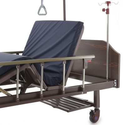 Кровать механическая Med-Mos Е-8 (MM-2024Н-02) (2 функции) ЛДСП с полкой и обеденным столиком