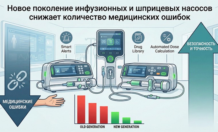 Новое поколение инфузионных и шприцевых насосов снижает количество медицинских ошибок